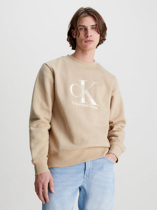 Calvin Klein USA Monogram Mens Sweatshirt Khaki 0738129-RC